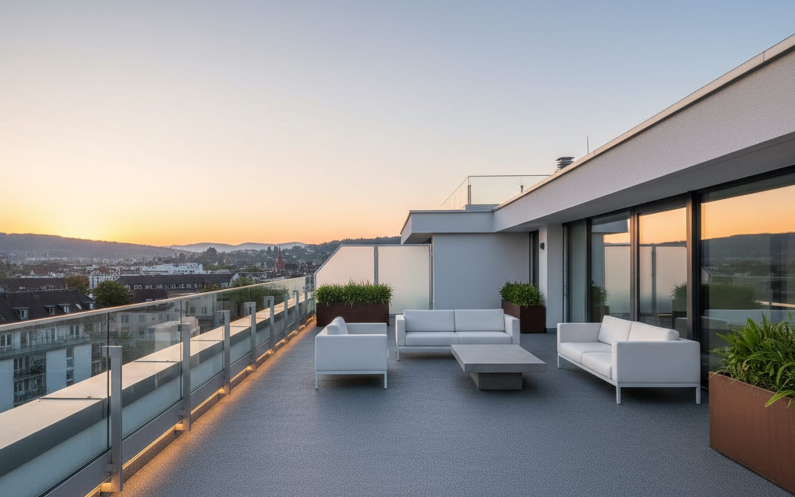 Symbolbild: Dachterrasse mit Flüssigkunststoff abgedichtet
